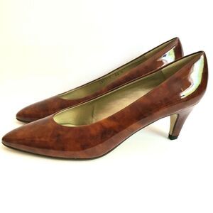 Proxy Tortoise Brown Heels Womens size 8.5 Made in Spain